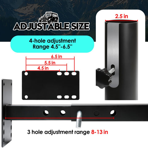Vornalex RV flag pole mount adjustable arm fits bumper thickness variations.