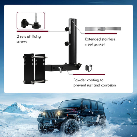Vornalex RV flag pole mount bumper enables versatile mounting on bumper areas.