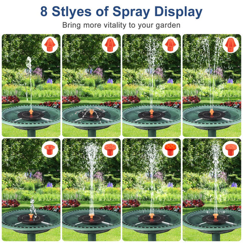 VOROSY bird bath fountain in action with water