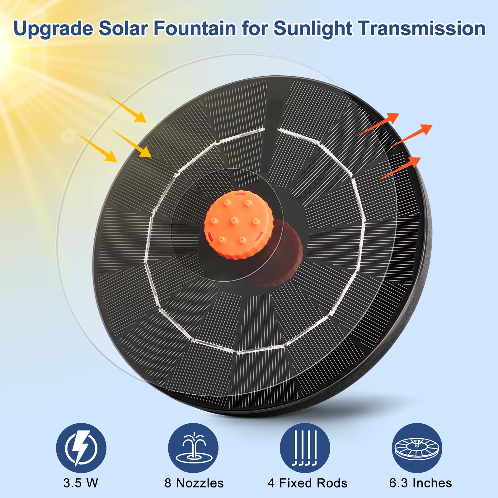 VOROSY high-transmittance solar panel supports stable fountain operation