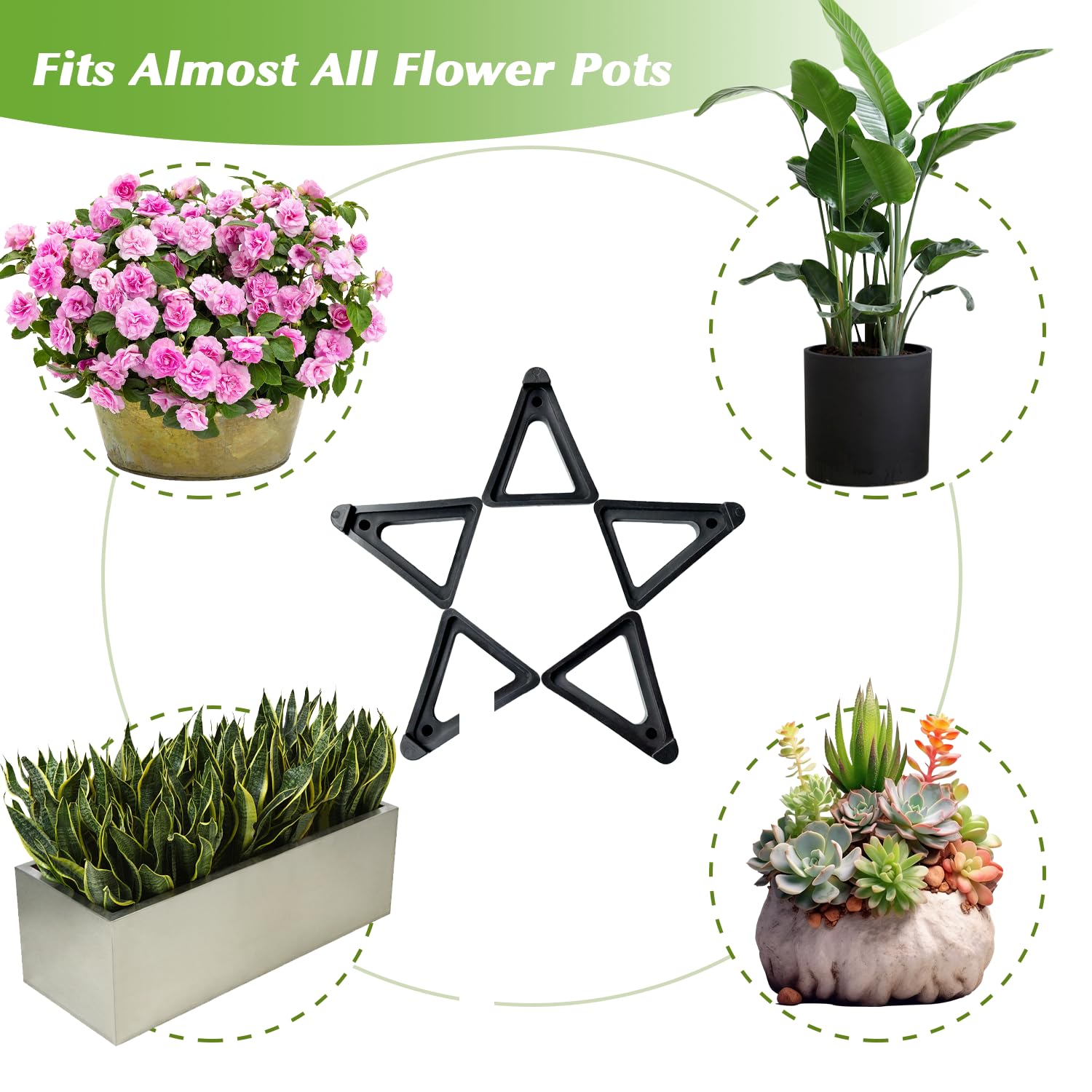 Vorregenweiss versatile applications help stabilize or protect furniture and plant pots.