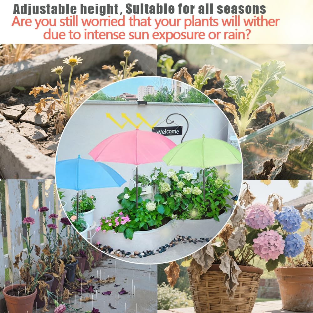 Vorriop plant umbrella stand supports durable shade for tall flowering plants.
