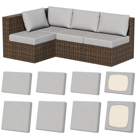 Vorshape 8Pcs stretch outdoor cushion covers for square-large cushions keep outdoor sofas refreshed