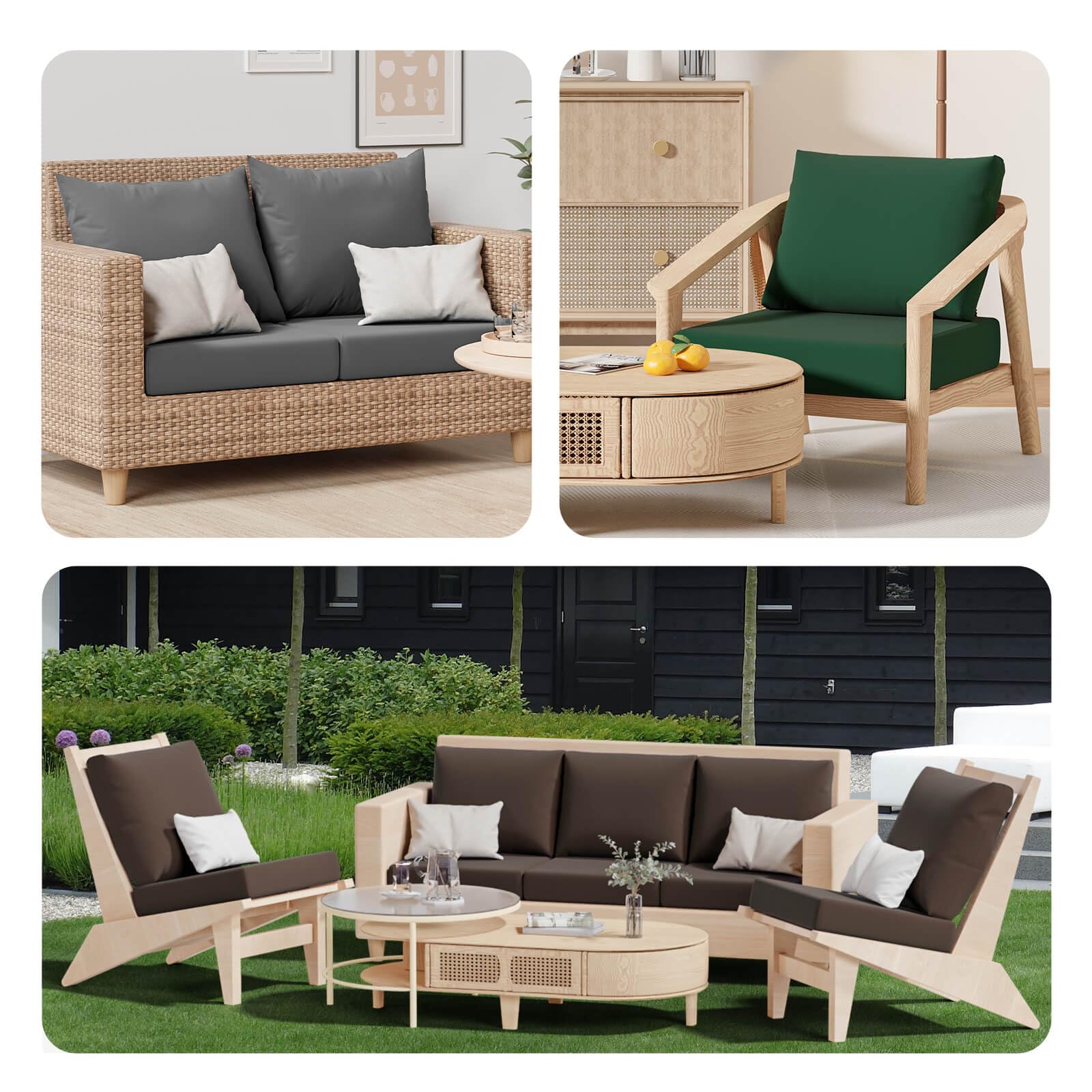 Vorshape multi-size compatibility covers square and rectangle cushions.