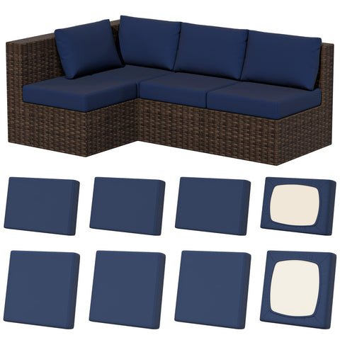 Vorshape navy square-large cushion cover for wrinkle-free outdoor cushions.