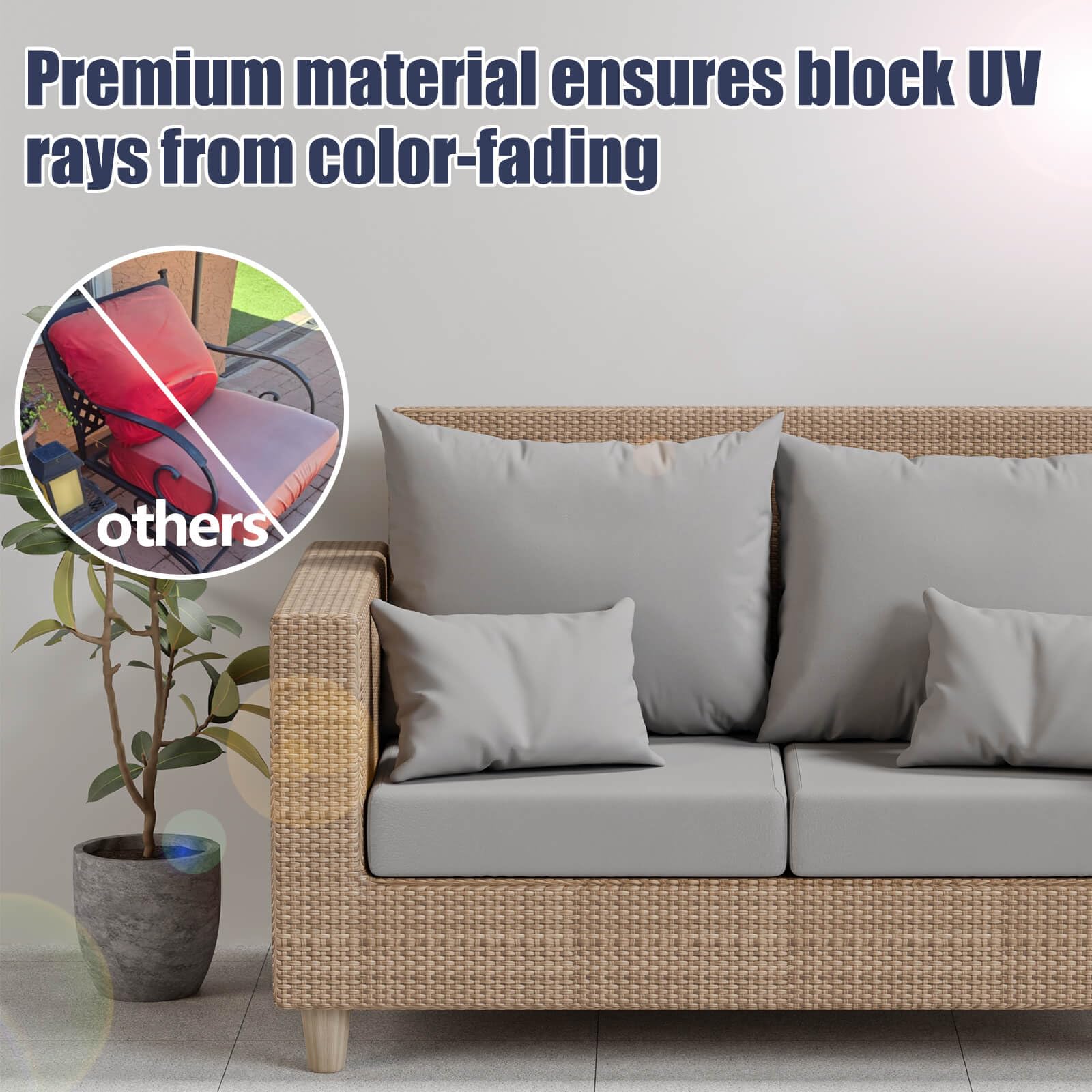 Vorshape air-grey cushion cover closeup showing soft texture and color stability