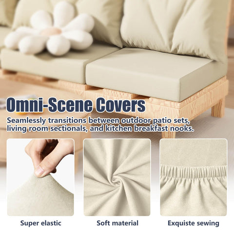 Vorshape cushion cover with back elastic straps makes installation quick and secure.