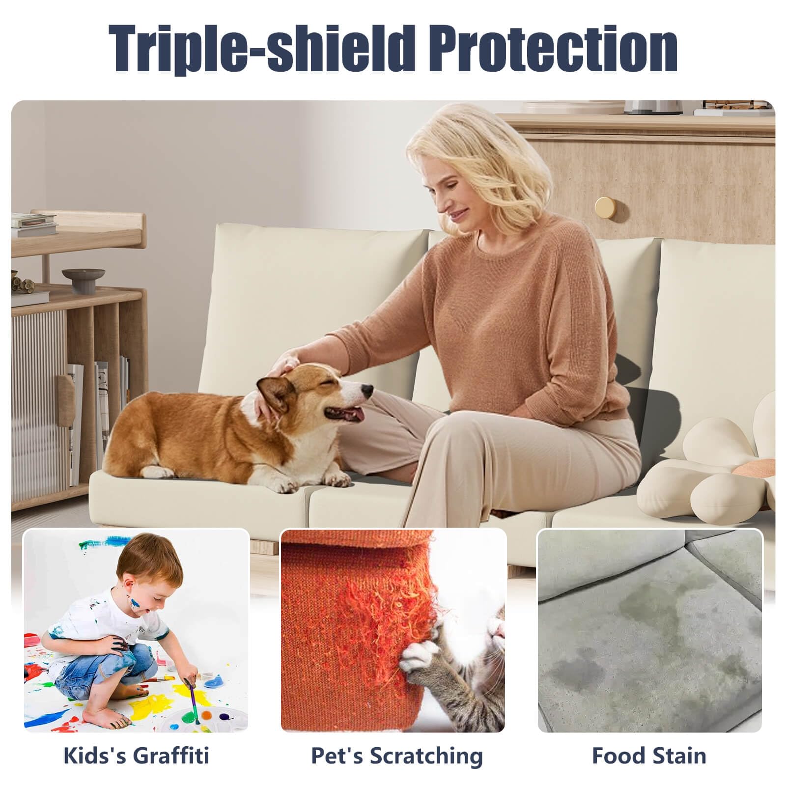 Vorshape machine-washable cushion cover stays vibrant after repeated cleanings.