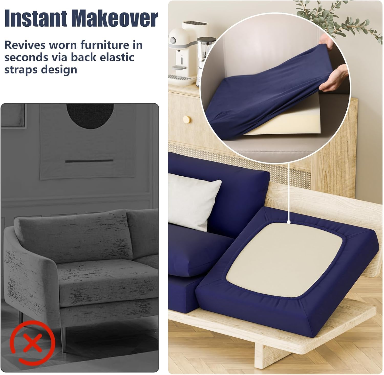 Vorshape cushion cover suitable for outdoor and indoor furniture.