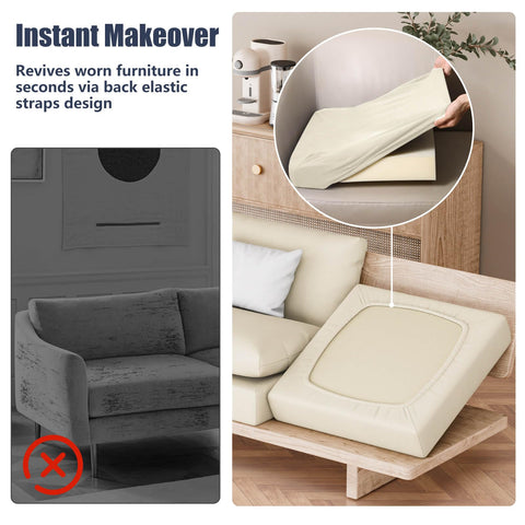 Vorshape beige cushion cover on outdoor terrace setting