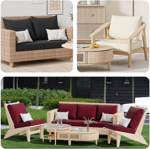 Vorshape universal-fit beige cushion cover on various seating