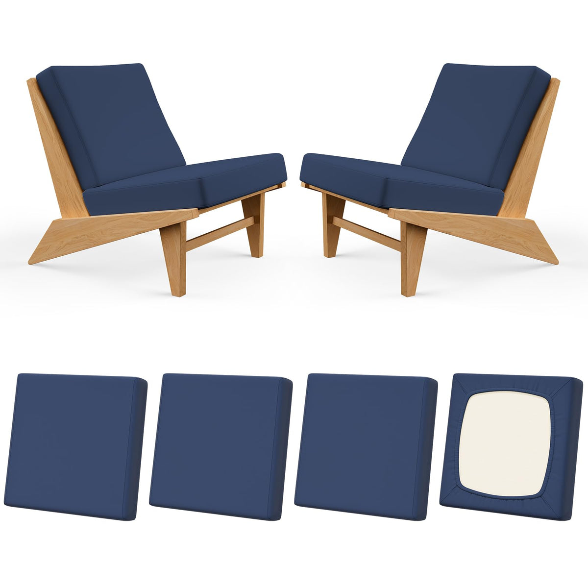 Vorshape square large navy cushion cover on sofa for refreshed look.