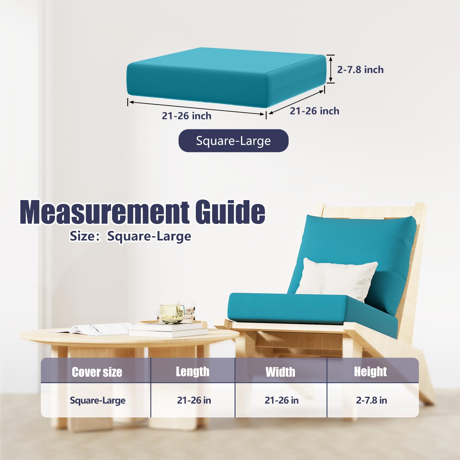 Vorshape stretch cushion cover with back elastic straps secures cushions in place.