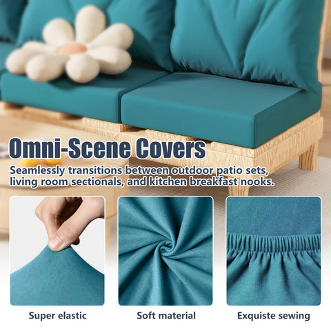 Vorshape square cushion cover resists UV fading for vibrant color outdoors.