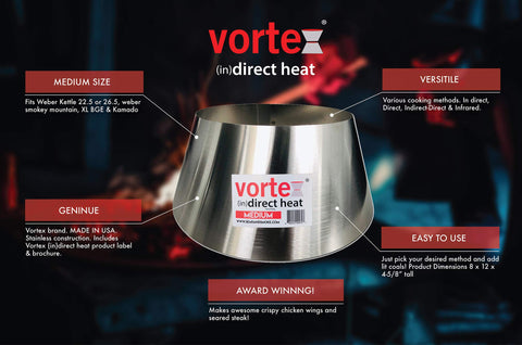 VORTEX direct heat for XL kamado enables radiant infrared grilling.