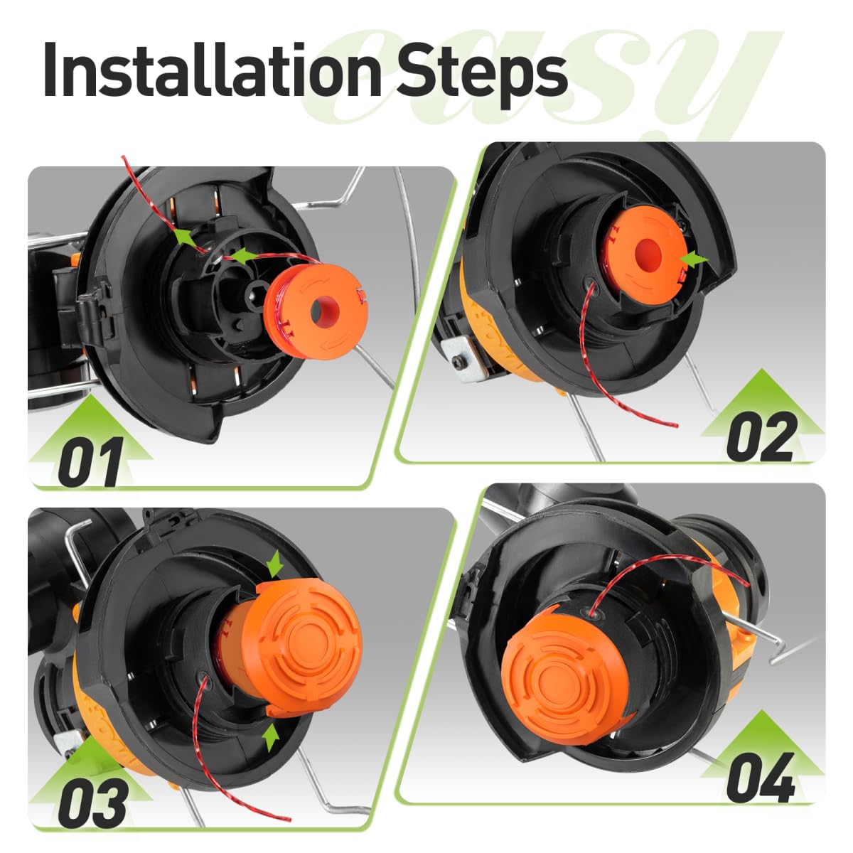 Spool covers protect the line and simplify replacement