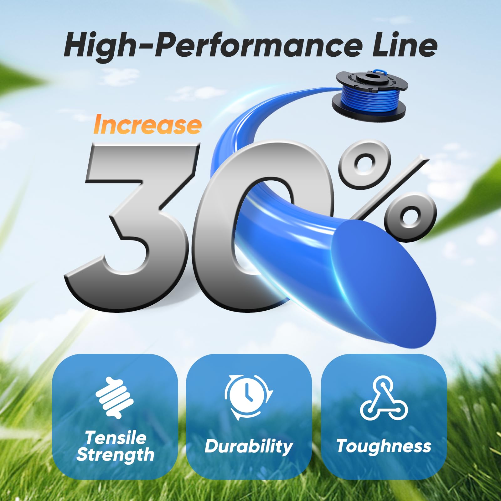 VOSOIR 0.065-inch diameter weed wacker string boosts durability for tough edges.