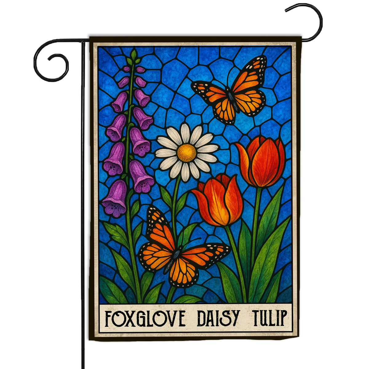 VOTANTA foxglove daisy tulip garden flag double-sided design visible from all angles for outdoor display