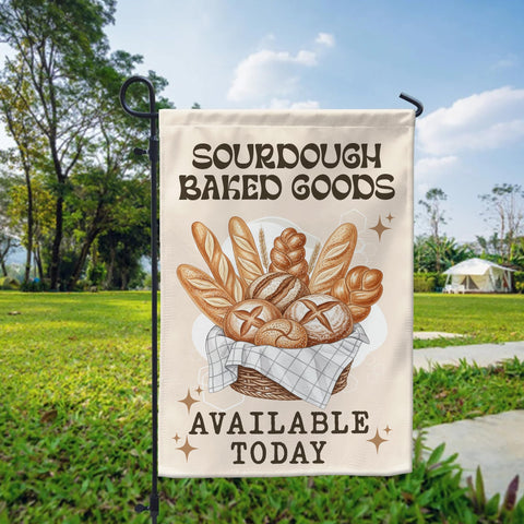 VOTANTA Sourdough Bakery Garden Flag double-sided design visible from both sides.