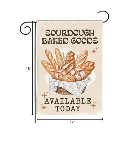 VOTANTA Sourdough Bakery Garden Flag fits standard banners or flagpoles for easy display.