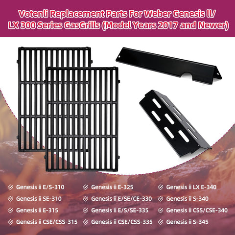 Votenli Weber Genesis II heat deflectors 3-pack protect components during grilling.