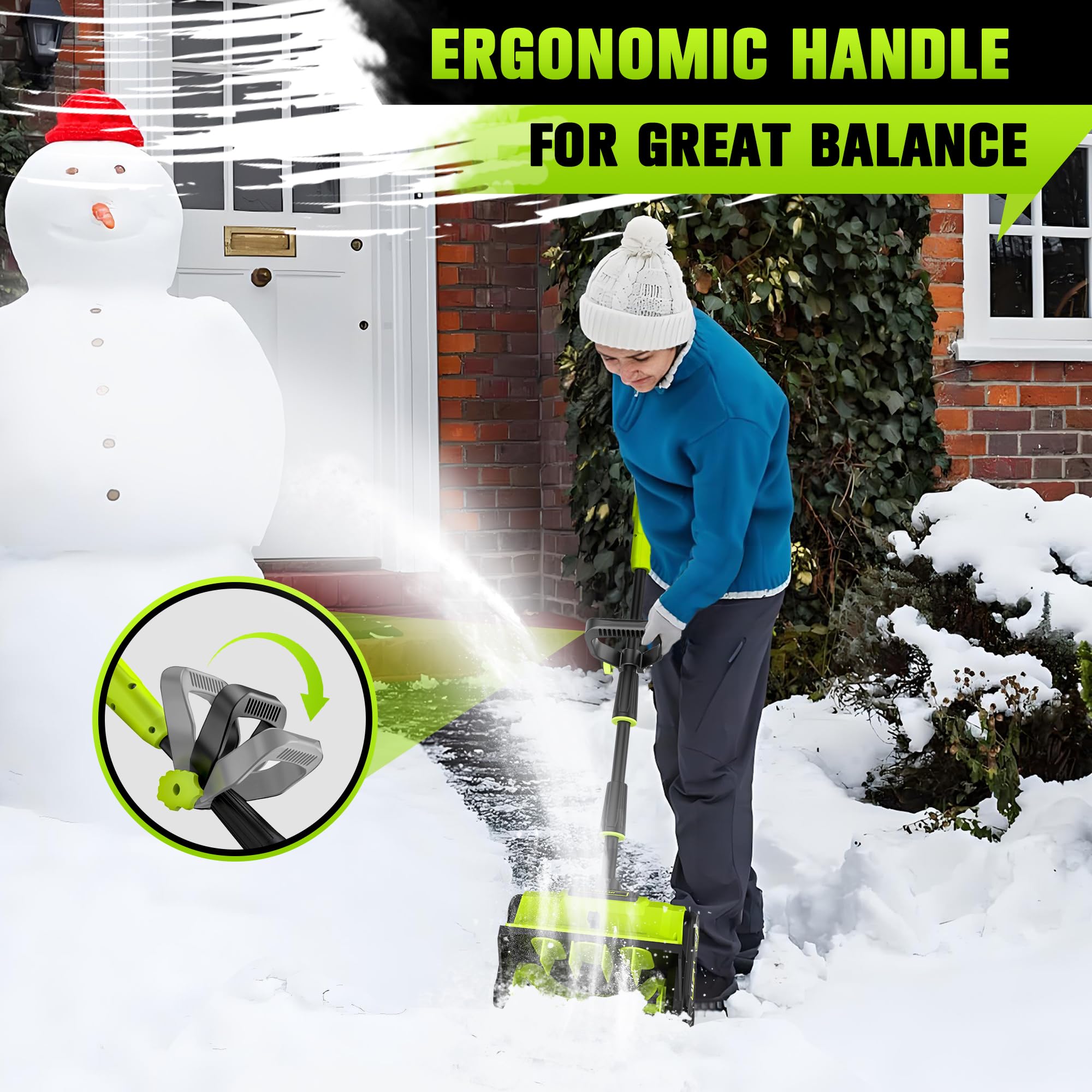 VOTLEMI shovel clearing steps and decks for clean winter spaces.