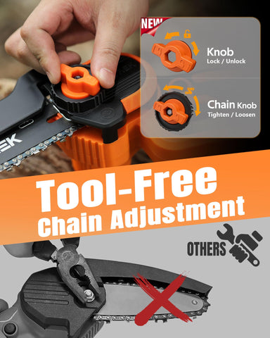 VOTREK 8-inch mini chainsaw ergonomic grip improves comfort