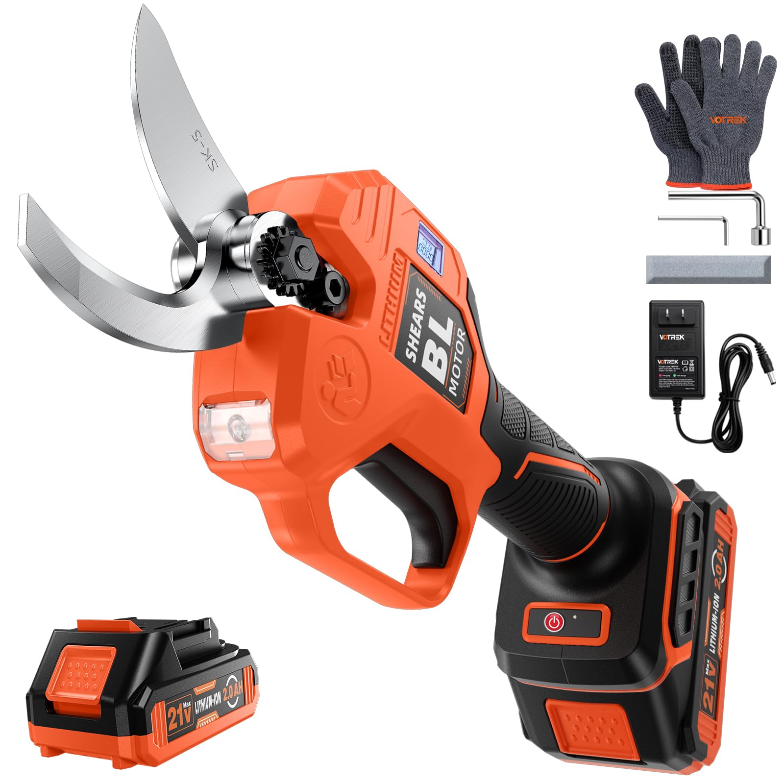 VOTREK electric pruning shears blades closeup for precise cuts