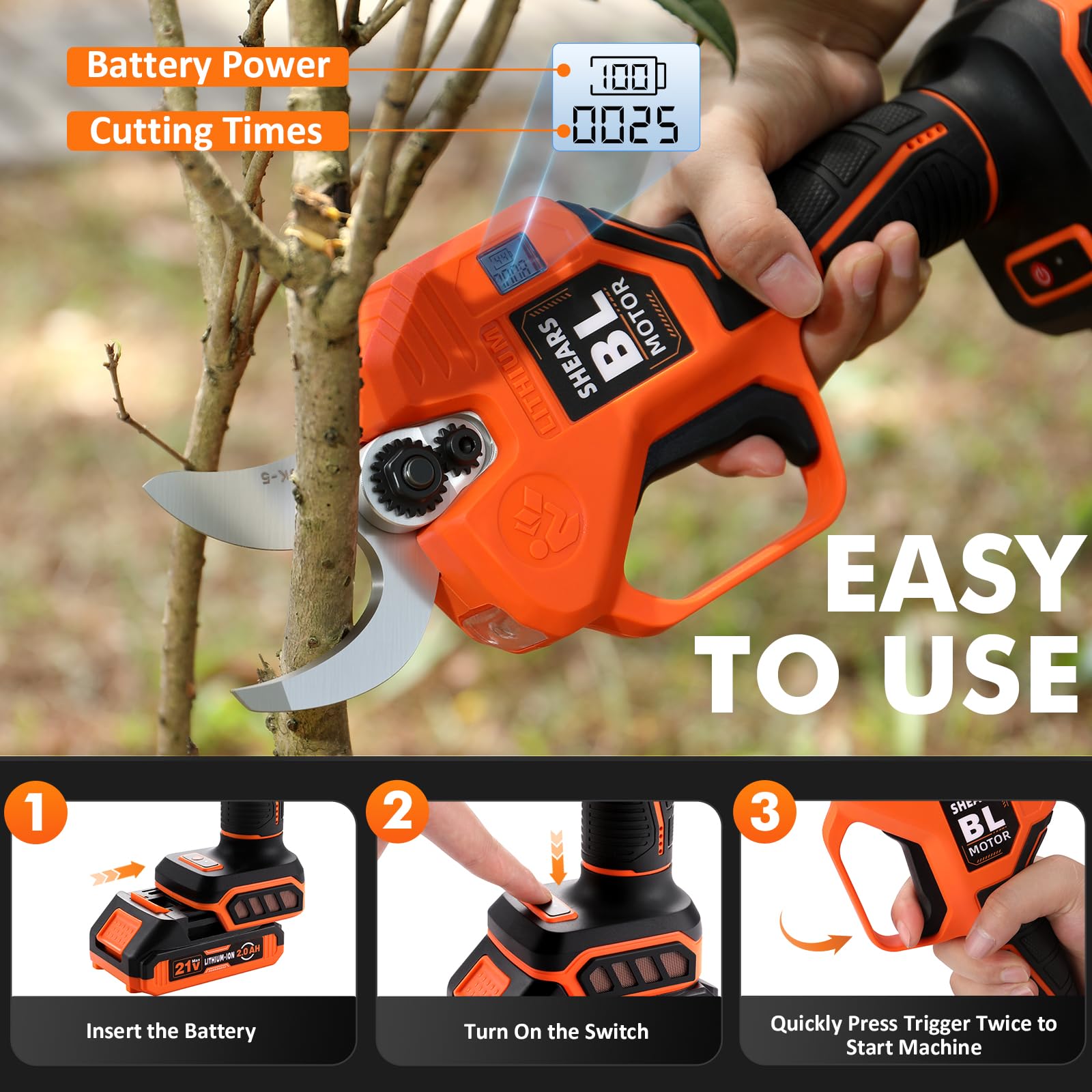 VOTREK pruning shears on grape vines for clean cuts