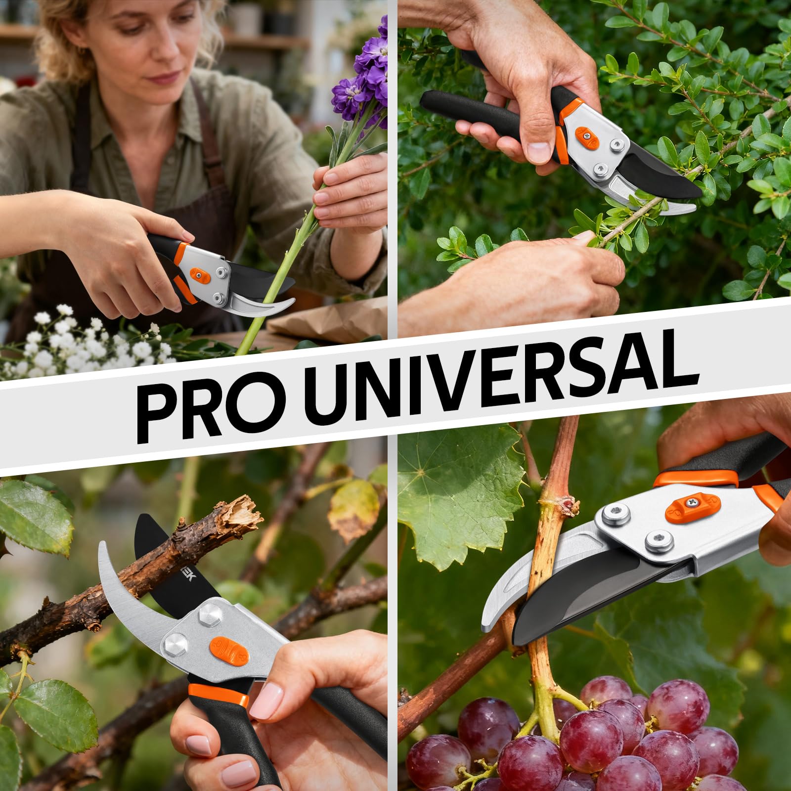 VOTREK Pruning Shears ambidextrous design supports safe use with gloves.