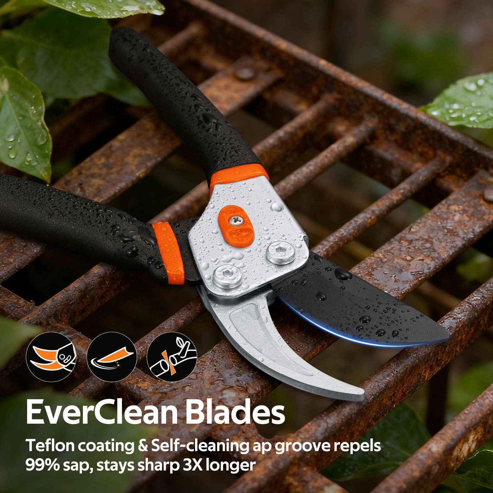 VOTREK Pruning Shears with one-handed thumb lock for easy, safe operation.