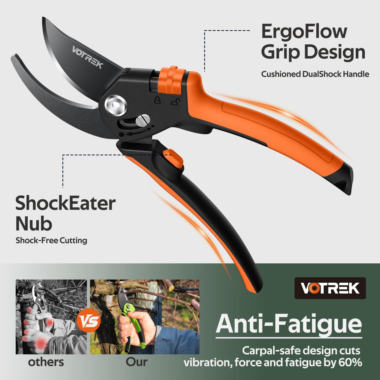 VOTREK sealed spring design prevents rust and sticking during use.