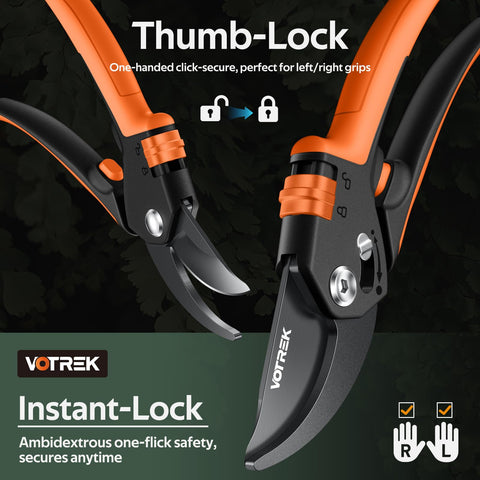 VOTREK SK5 steel blades stay sharp for long-lasting pruning performance.