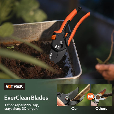 VOTREK thumb-slide safety lock enables one-handed blade control with gloves.