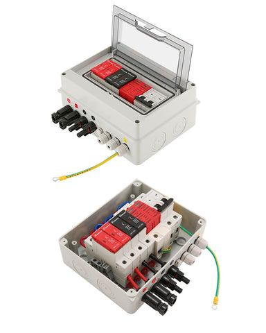 Outdoor installation with VOU PV combiner box mounted safely