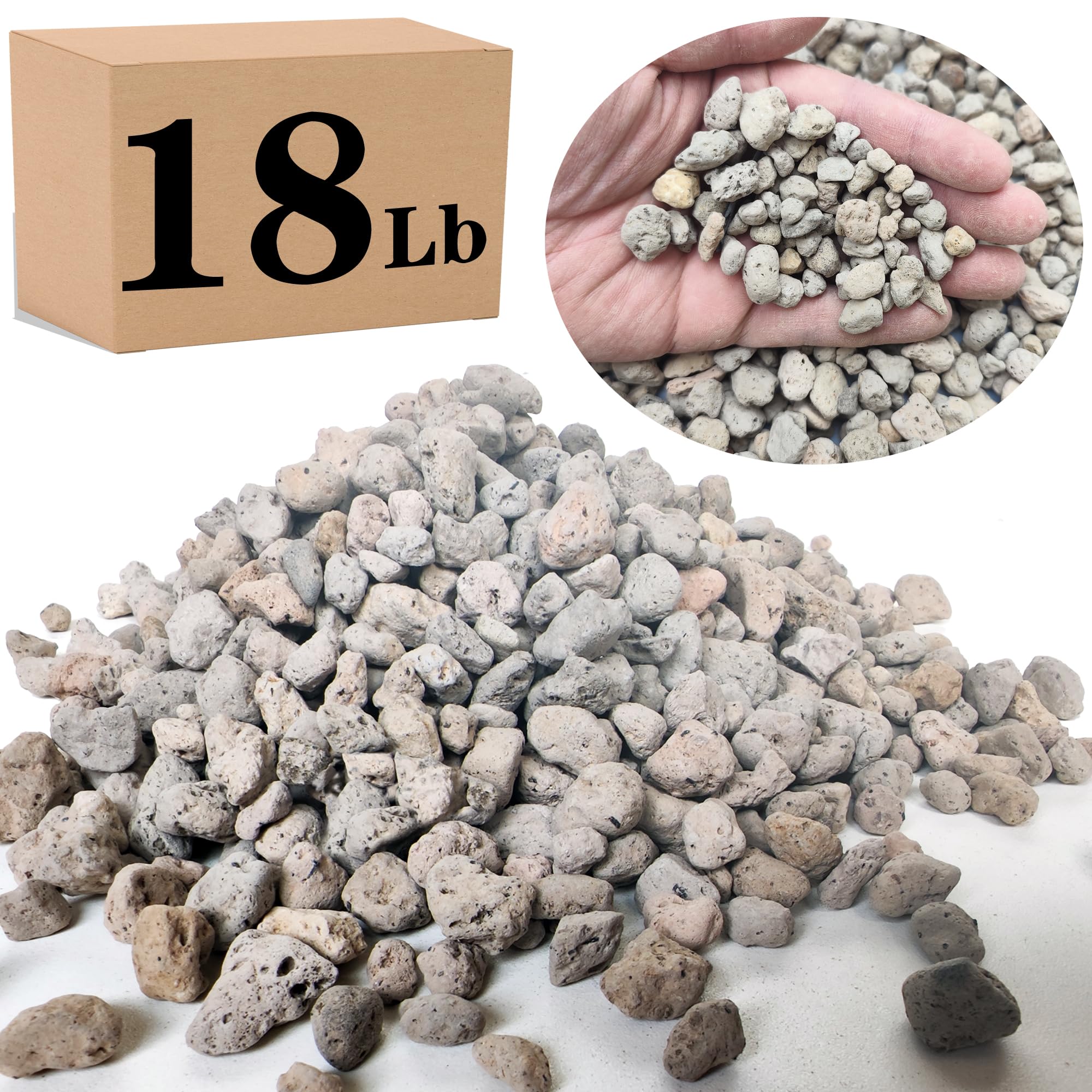 Voulosimi garden pumice rock 3-8 inch bag improves moisture retention for bonsai and succulents.