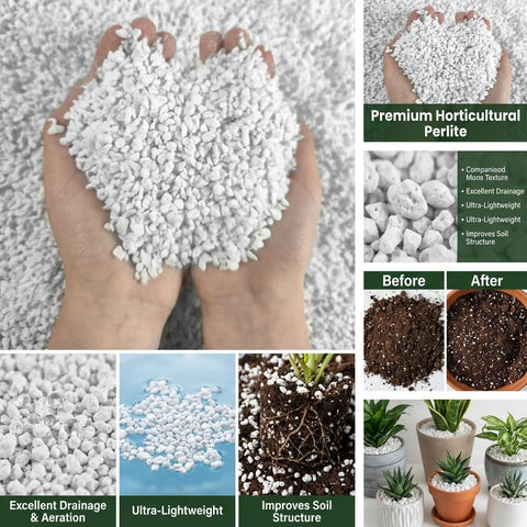 Voulosimi Perlite neutral pH helps maintain balanced growing conditions.