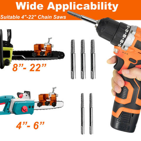 VOUSXLLEZ sharpener with drill attachment shows drill-ready sharpening capability.
