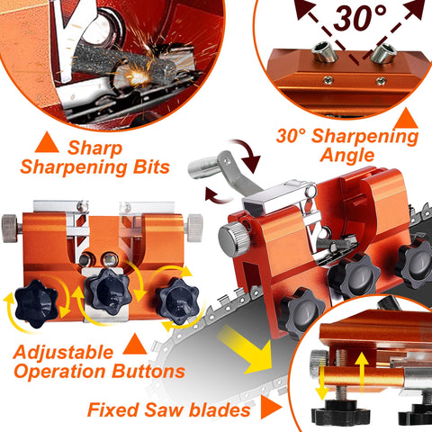 VOUSXLLEZ sharpener horizontal alignment for precise tooth sharpening.