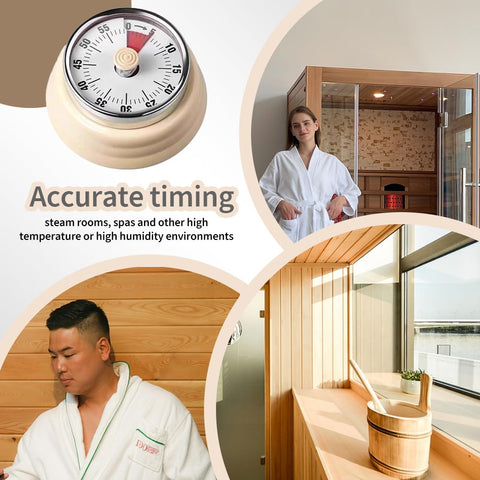VOVCIG moisture resistant sauna timer endures sauna conditions for long lasting reliability.