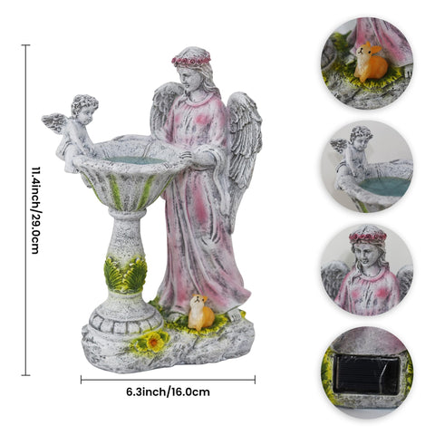 Voveexy waterproof garden statue creates a charming focal point on the patio.