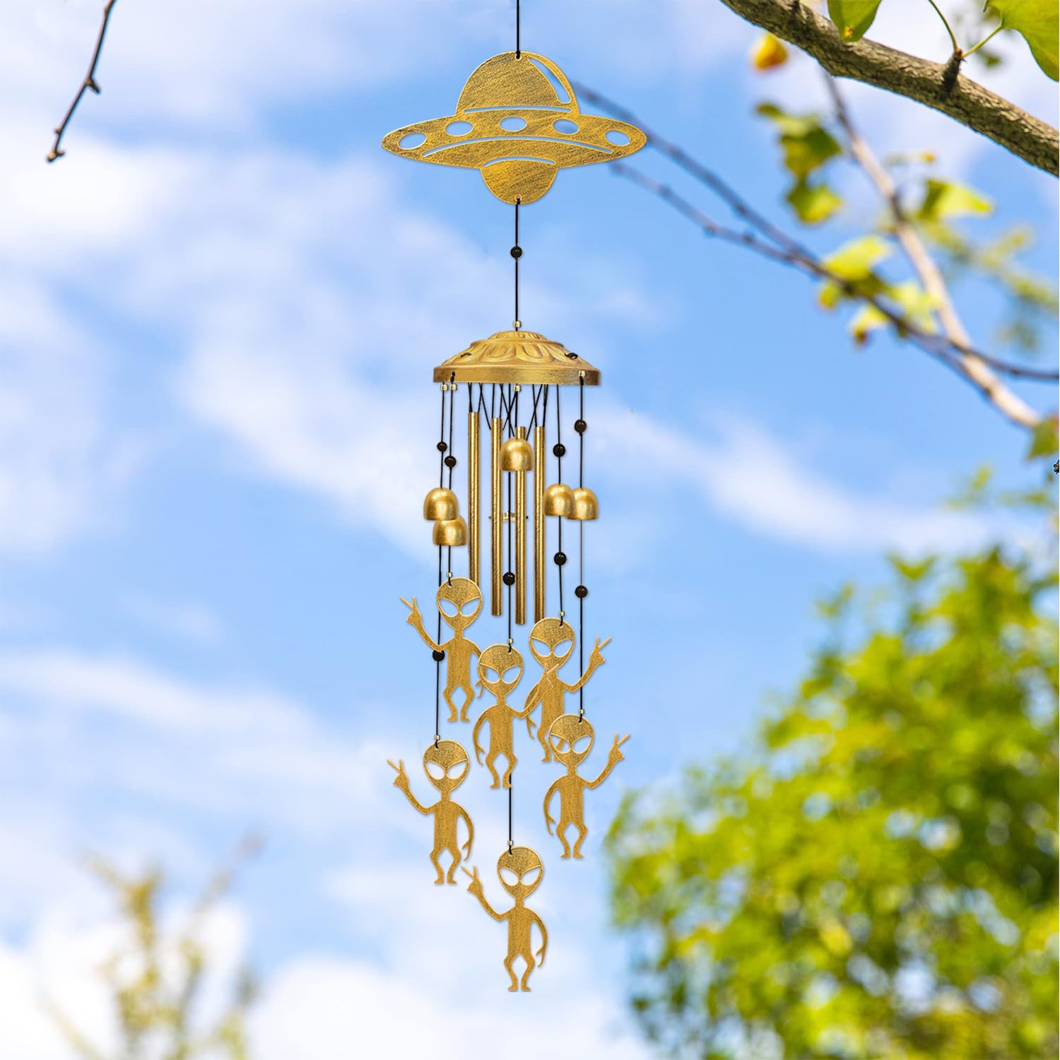 Vovkokc antique bronze finish wind chimes endure outdoor weather.