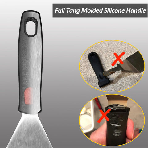 Vovoly 3x4-inch blade spatula supports burger pressing and precise turning.