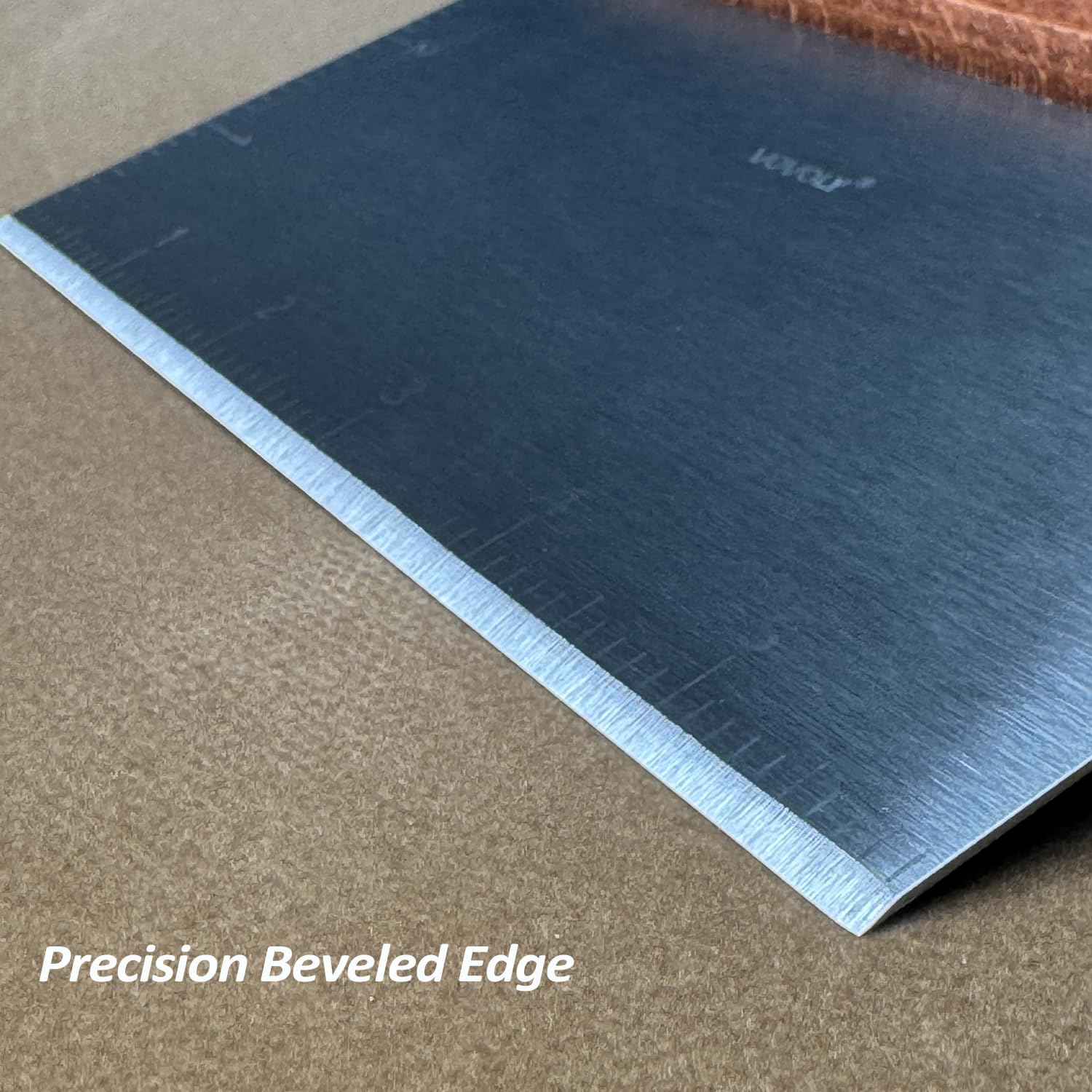 Vovoly bench scraper showing inch-scale for precise measuring