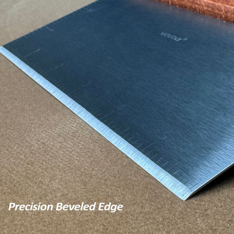Vovoly bench scraper showing inch-scale for precise measuring