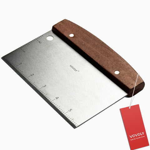 Vovoly bench scraper with thickened steel edge for durable scraping