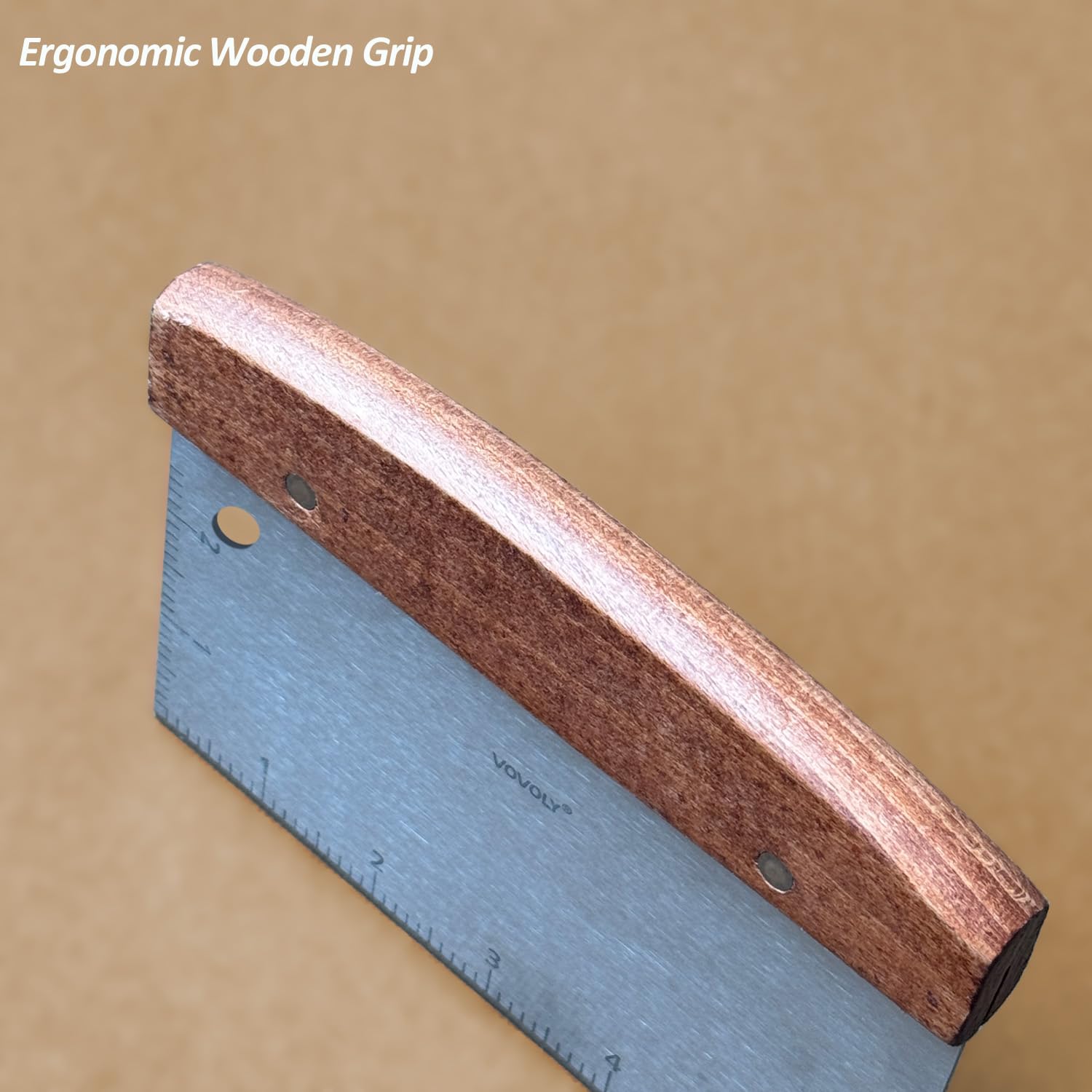 Vovoly griddle scraper with knife-grade steel for robust kitchen use