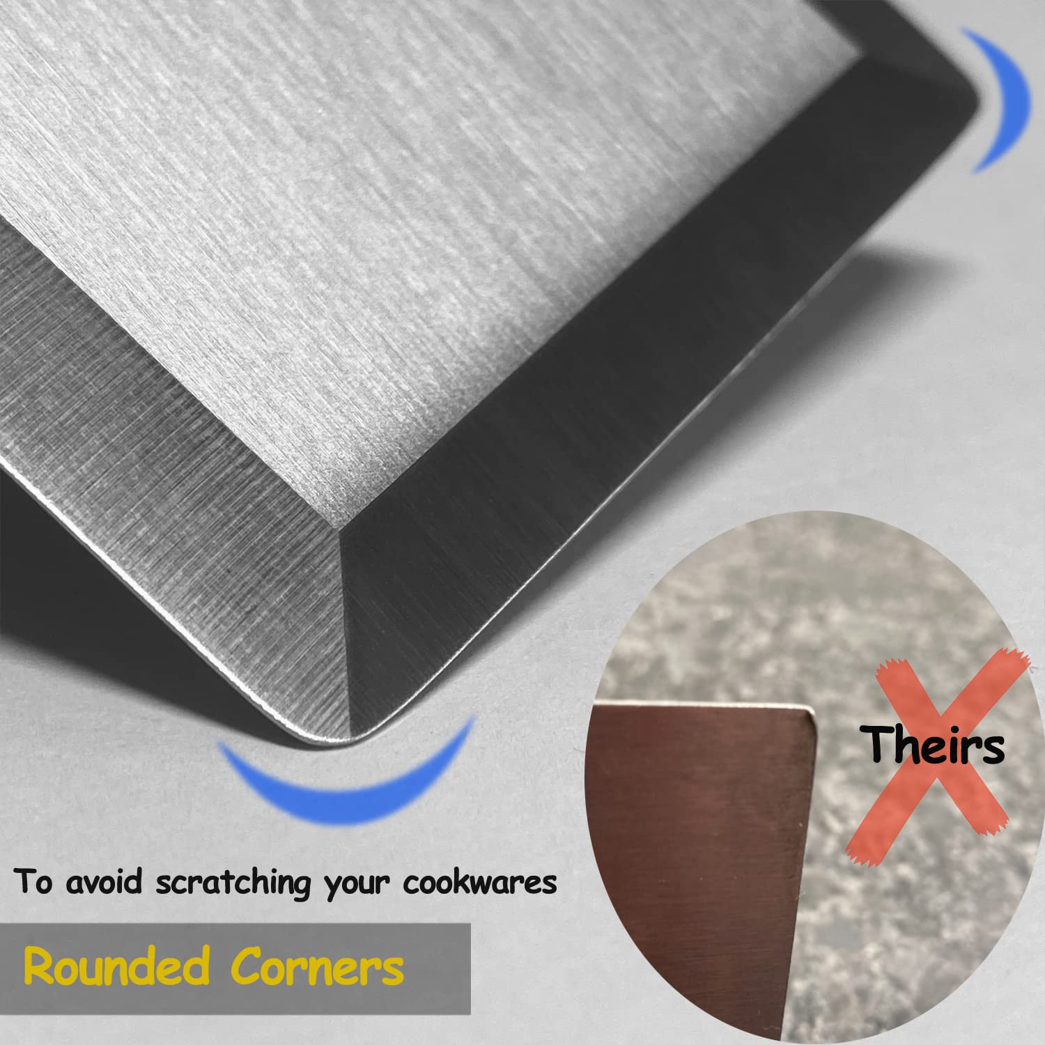 Vovoly beveled edge enables smooth food release and protection