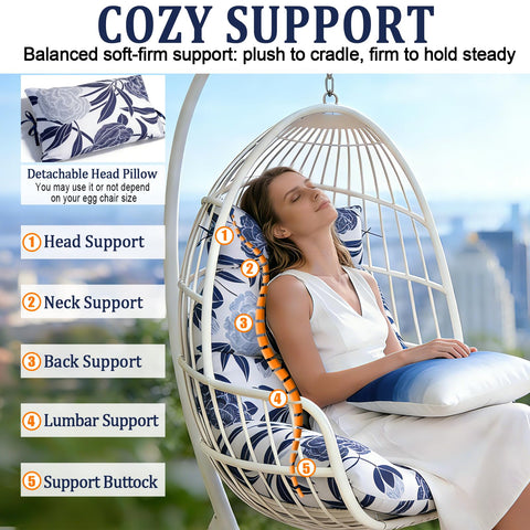 Vovoyager egg chair cushion showing vibrant color options