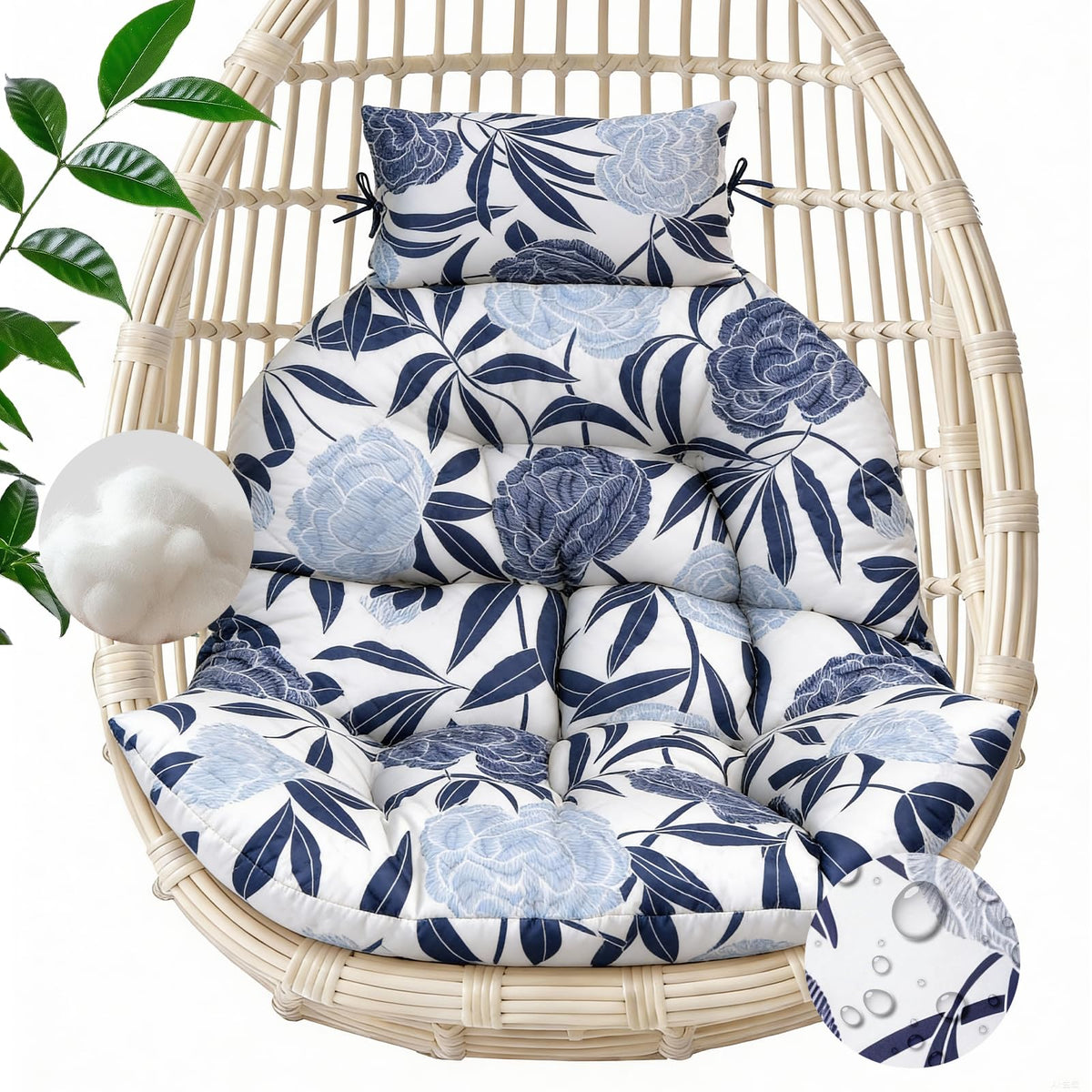 Vovoyager egg chair cushion with PP cotton for plush comfort